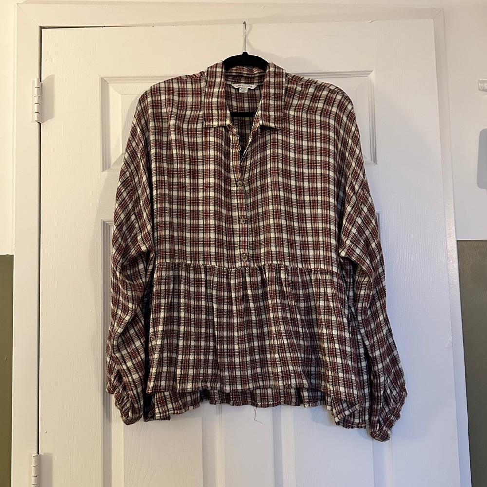 American Eagle Peplum Flannel